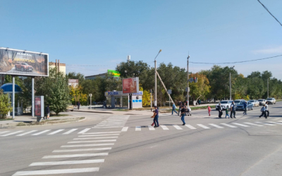 Диагональный пешеходный переход сделали в Актобе