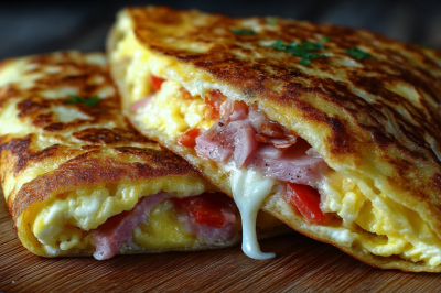 Разбиваю яйца в лаваш &mdash; и через 5 минут омлет-конвертик с ветчиной и сыром: сытнее бутерброда и вкуснее яичницы