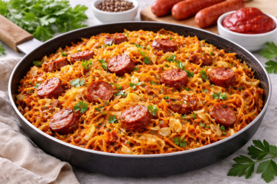 Тушеная капуста &laquo;по-баварски&raquo; &mdash; простой хит с копчеными колбасками. Готовлю годами, а многие забывают про этот рецепт