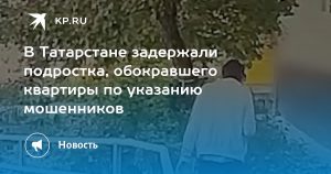 В Татарстане задержали подростка, обокравшего квартиры по указанию мошенников