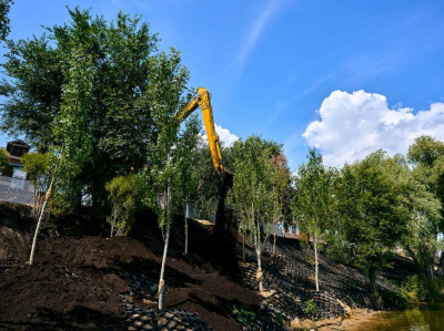 На набережной озера Нижний Кабан в Казани высадят почти 600 деревьев