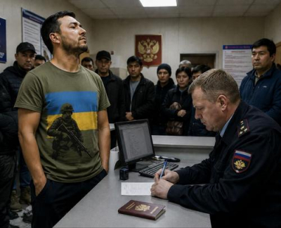 Мигрант, красовавшийся в паспортно-визовом столе в футболке ВСУ, депортирован из России на 20 лет