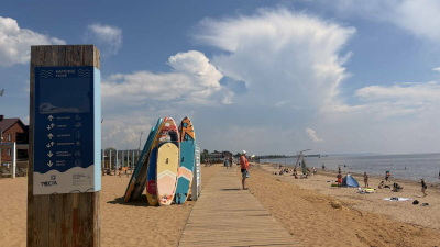 В Лаишево начали восстановление пляжа «Камское море» после весеннего шторма
